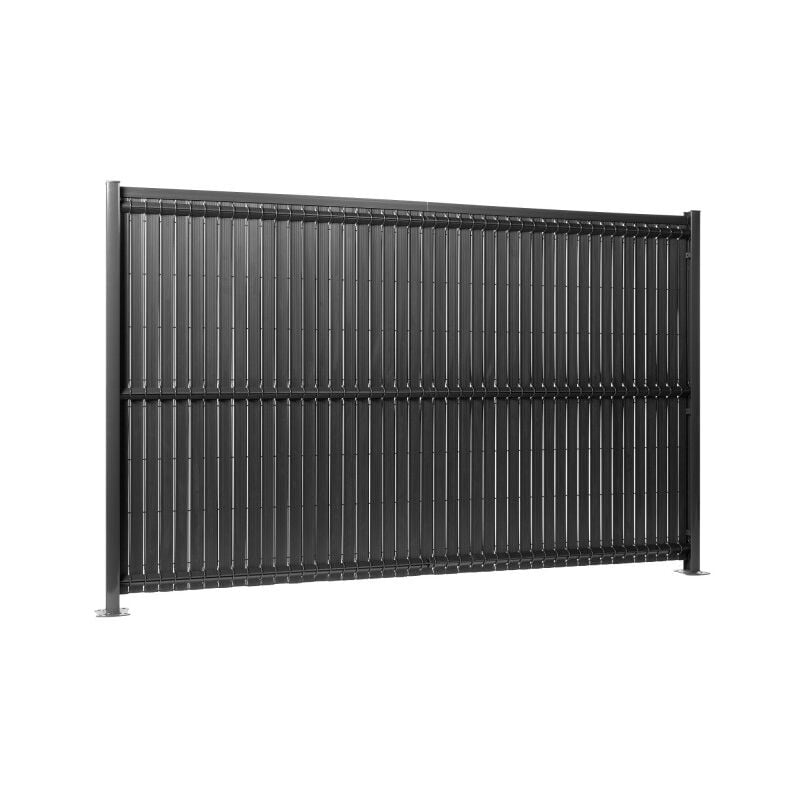 Gardenode - Kit occultation lattes pvc pour panneau rigide maille 55 h 1m73 l 2m50 Gris anthracite