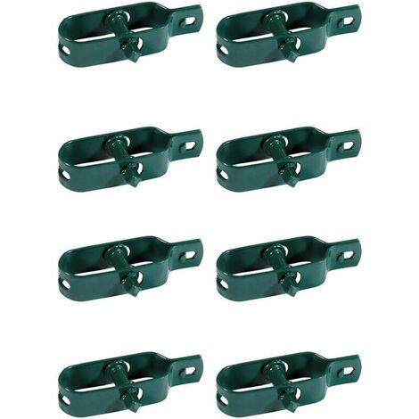 Kit of 8 Green Plastic Coated Wire Tensioners for Fence, Net, Clothesline, Garden Metal for Posts Set of 8 pieces (8 pieces)