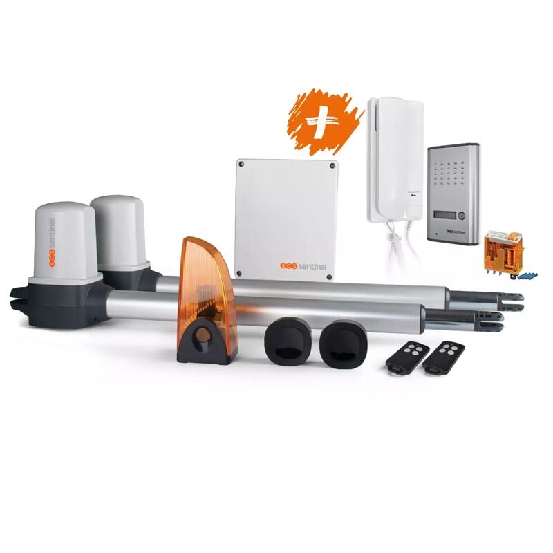 Kit motorisation portail battant+interphone audio+relais 12V, OpenGate 1 Integral - Scs Sentinel
