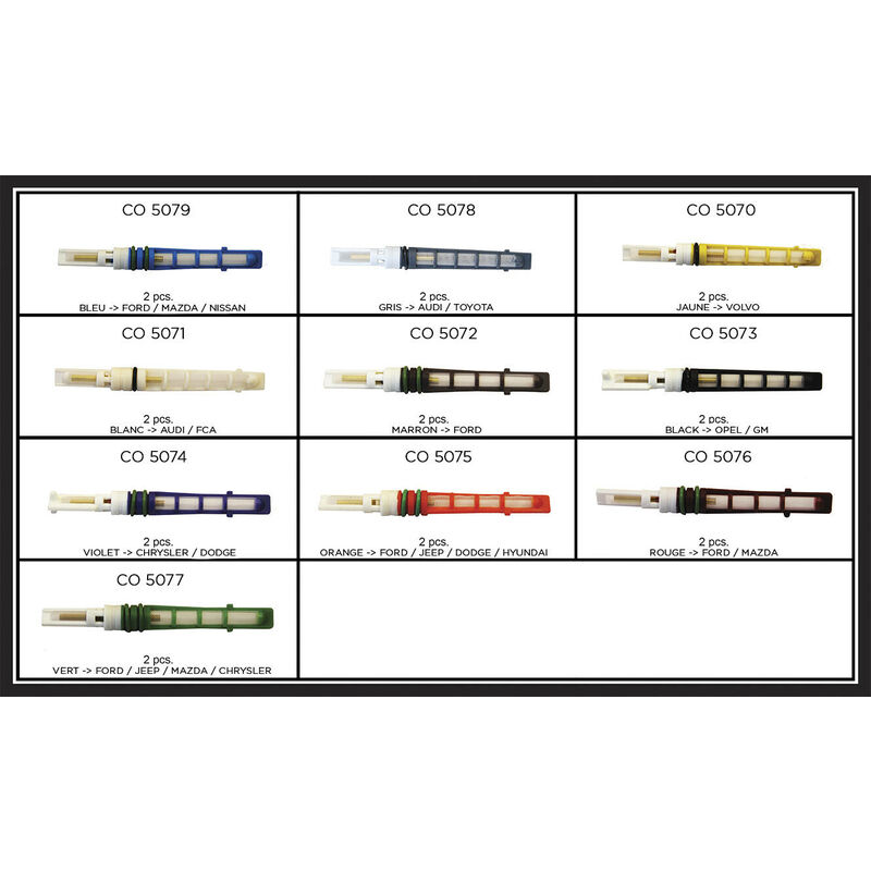 Clasequipements - Kit 20 pcs orifices calibrés spécial climatisation véhicule - ac 4071 - clas Equipements