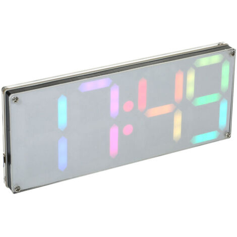 Kit orologio digitale a LED fai da te DS3231 con 4 cifre e colori arcobaleno e custodia trasparente