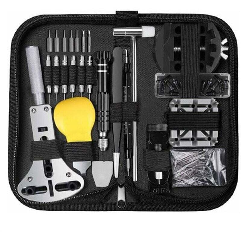 Image of Kit Outil Montre Professionnel 153 Pièces Ouvre Boîtier Tournevis Changement Bracelet Pile