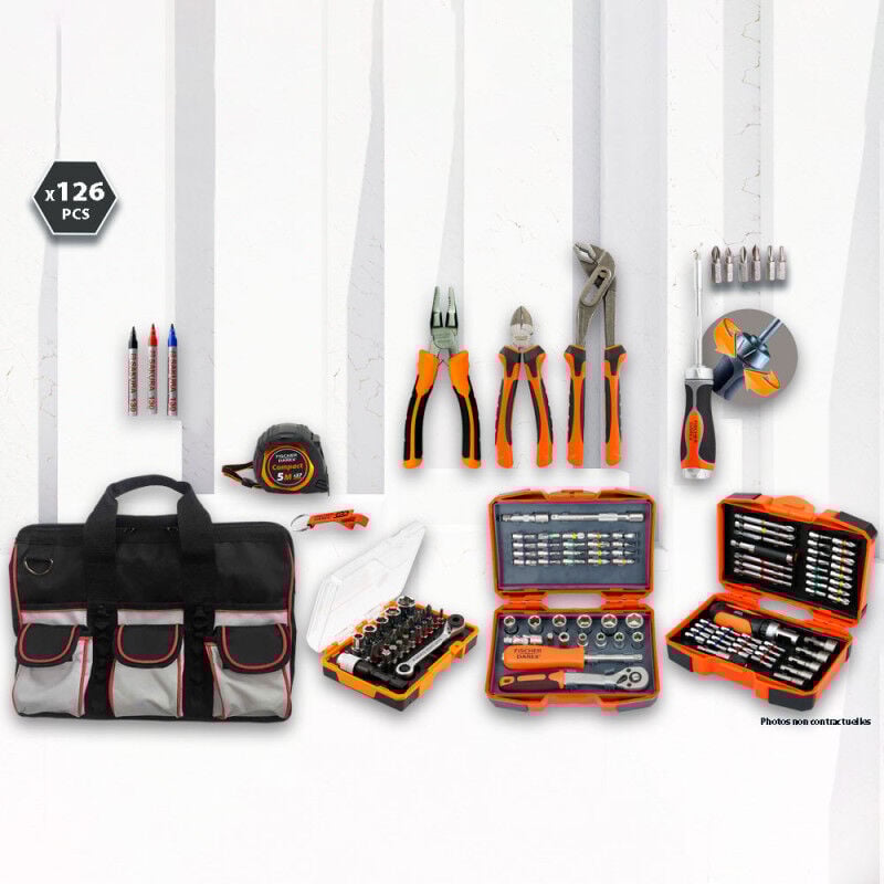 Kit outillage à main (multi coffrets) 126 pièces