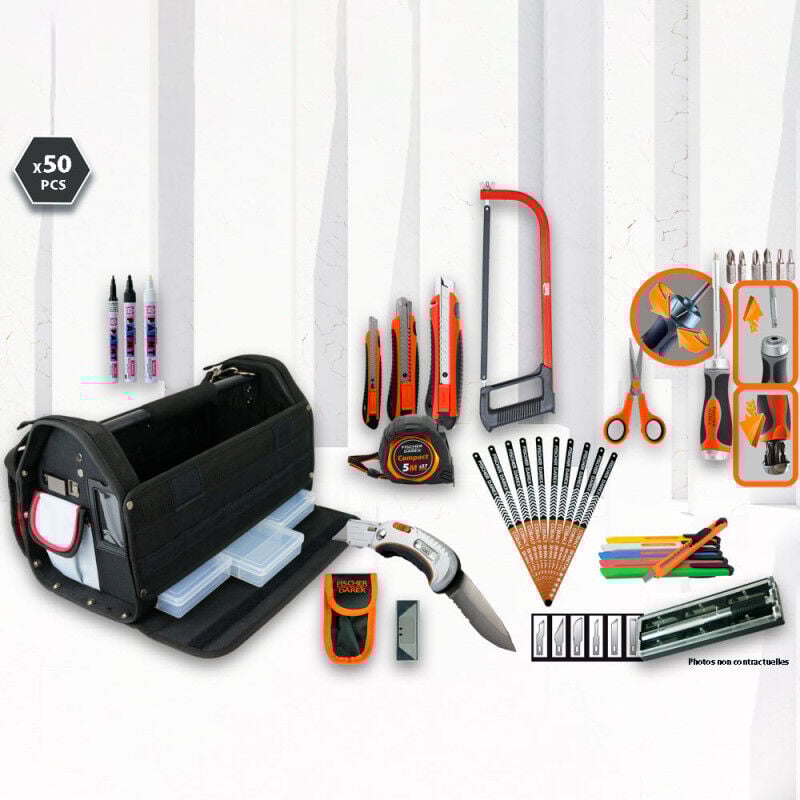 Kit outillage (cutters, scies...) 50 pièces