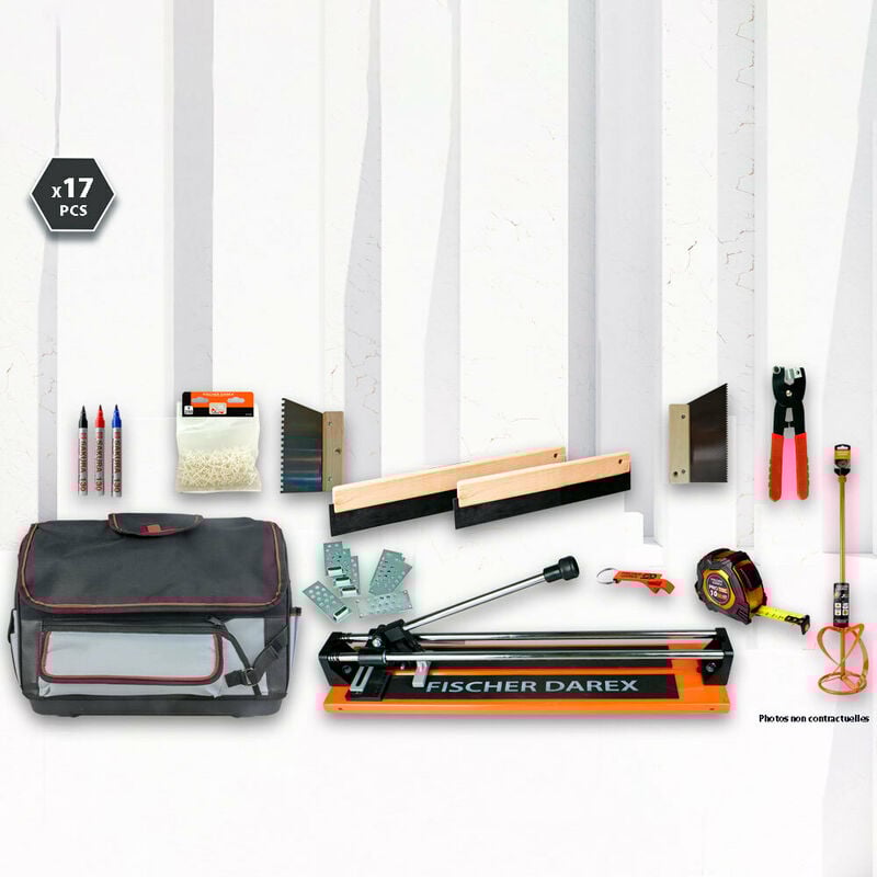 Kit outillage du carreleur (coupe carreau) 17 pièces