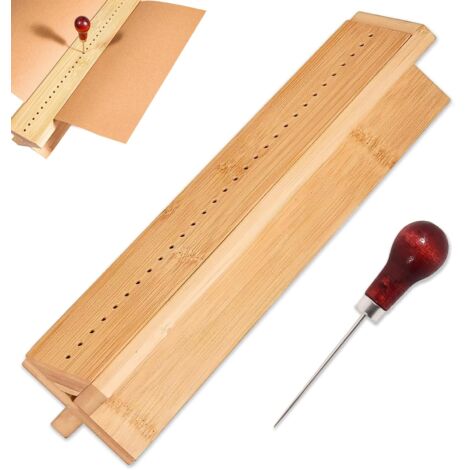 Kit Outils de Reliure de Livres en Bois Presse à Livres Matériel de Reliure Perforatrice à papier - Avec un Alêne et un Berceau - Pour Bricolage