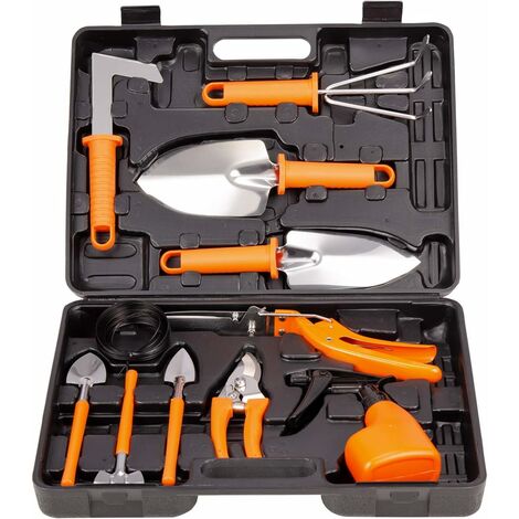 Kit outils du jardinier,13 outils de jardin en acier inoxydable, outils à main de jardin avec étui de transport, cadeaux de jardinage pour femmes