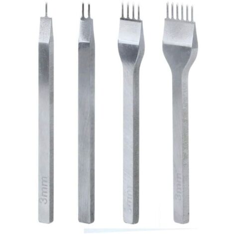 Kit Outils Perforatrice 4 Pcs, 4mm DIY Cuir, Griffe Perforateur Artisanat, Trou Couture Diamant Laçage Pour Artisanat