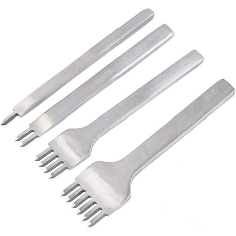 Kit Outils Perforatrice 4 Pcs DIY Cuir Kit Outils Perforatrice pour Artisanat du Cuir Griffe (4 mm)-Fei Yu