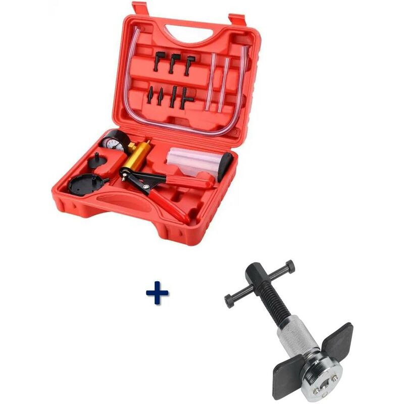 Kit outils Repousse Piston Etrier de Frein + Coffret Pompe Purgeur de Frein