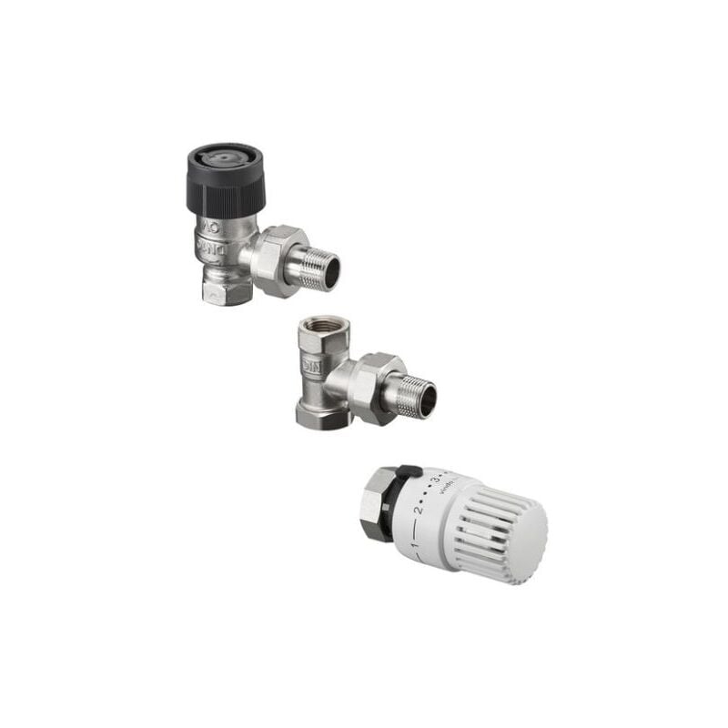 Kit Oventrop tete vindo th + corps equerre 1/2 RFV9 + coude combi 1 dn 15 -1/2