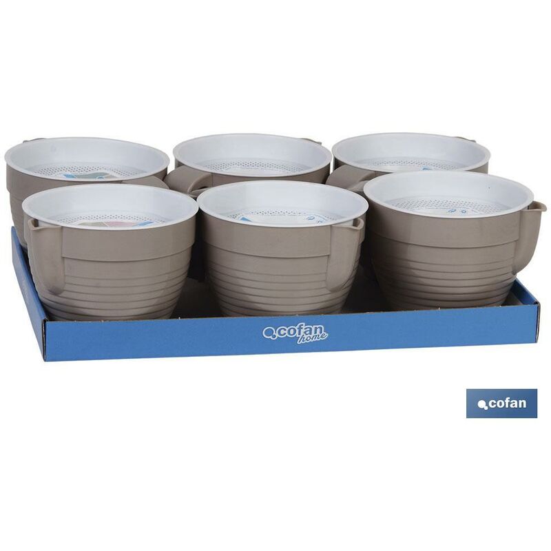 

GRASERA COLADOR 500ml MODELO ALBAHACA COLOR PIEDRA 16.5X12X10cm