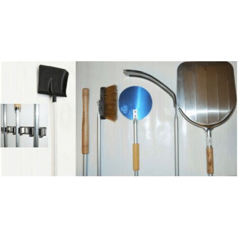 KIT PALE PIZZA PIZZE PALA Q+ BRACE+18+SPAZZOLA P+CENERE+2X SUPPORTO MURO IN LEGNO FORNO