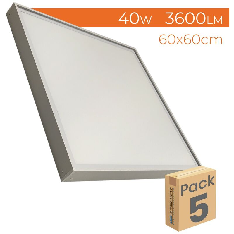 

Kit Panel LED 60x60cm 40W 3600LM + Soporte de Superficie Blanco | Blanco Frío 6500K - Pack 5 Uds. - Blanco Frío 6500K