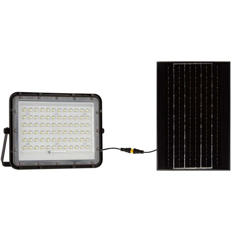 V-tac - Projecteur led avec télécommande et panneau solaire Batterie remplaçable de 15W càble de 3m Couleur Noir 6400K