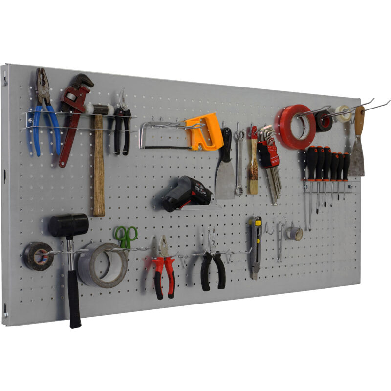 

KIT PANELCLICK 1200x400 GRIS + 22 HOOK + 3 ACCE - Simonrack