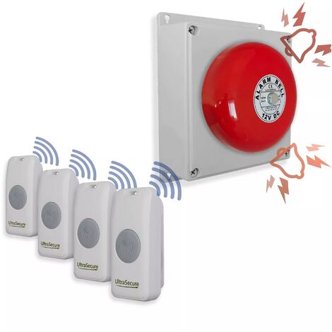 Kit panique avancé SOS sans-fil cloche Haute-résistance 800m 4 boutons simples autonomes sur piles (Gamme PROTECT 800)