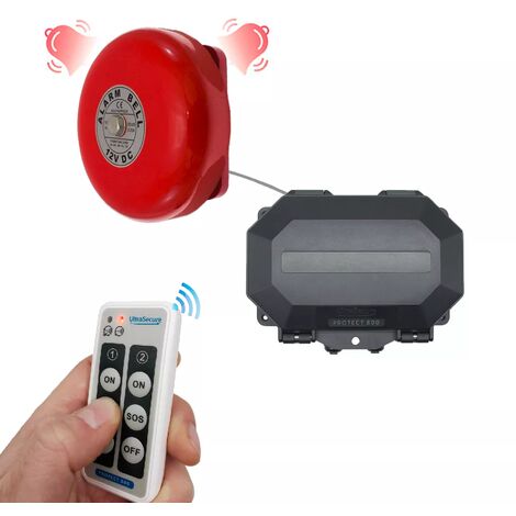 Kit panique robuste sans fil 800m cloche et télécommande multi-fonction SOS - 2 zones / Durée réglable (PROTECT 800)