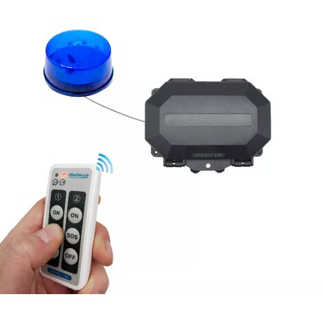 Kit panique robuste sans fil 800m silencieux flash bleu + télécommande multi-fonction SOS - Durée réglable (PROTECT 800)
