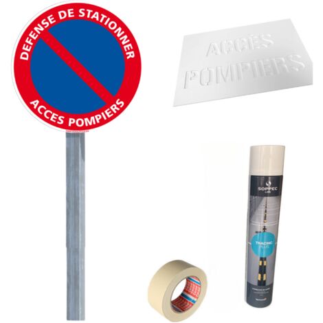 Kit Panneau et Pochoir.- Défense Stationner - Pompiers -