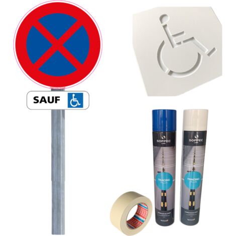 Kit Panneau et Pochoir.- Place handicapé -
