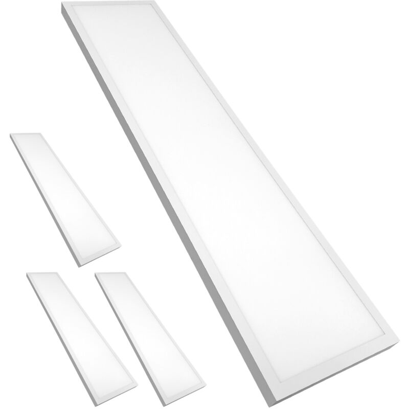 Led Atomant Sl - Kit Panneau led 120x30cm cct 48W 5000LM + Support de surface blanc Lot de 4 u.