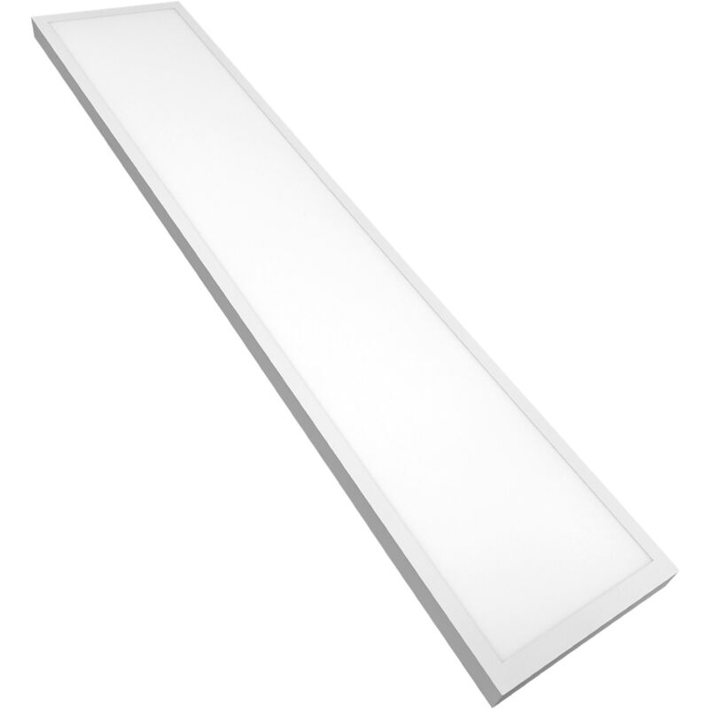 Kit Panneau LED 120x30cm CCT 48W 5000LM + Support de surface blanc Lot de 1 U.
