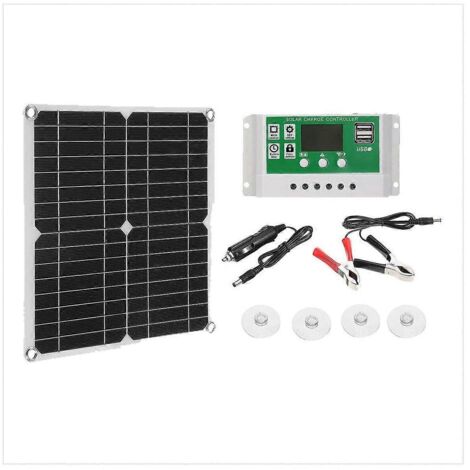 Kit panneau solaire 12 W, chargeur de batterie 50 A 12 V avec contrôleur pour caravane