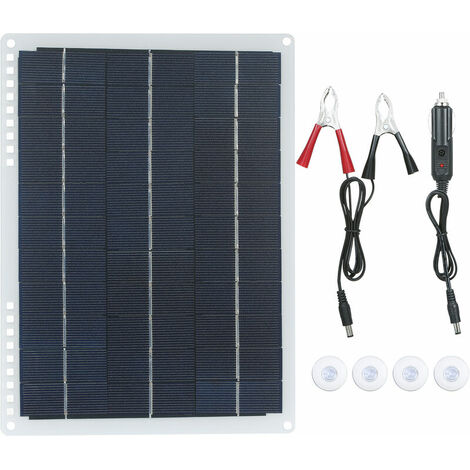 Kit panneau solaire 20W DC 12V avec double port USB et 1 Port Type-C et 1 Port D C / 1 Chargeur, étanche IP65, 1 pièce - 1 pièce