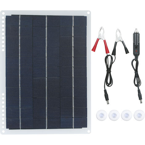 Kit panneau solaire 20W DC 12V avec double port USB et 1 * Port Type-C et 1 * Port D C / 1 * Chargeur, étanche IP65