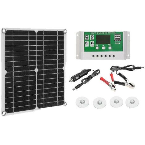 -Kit Panneau Solaire 40W Chargeur 60A 12V avec Controllerbejoey