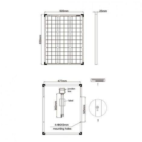 Kit panneau solaire 50W Monocristallin 12V et régulateur 5A