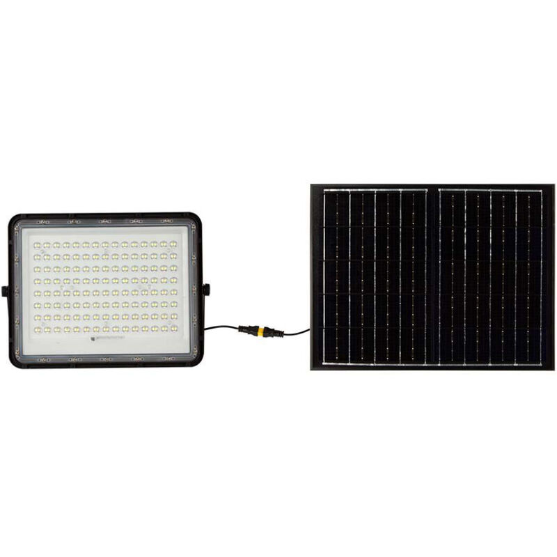 Projecteur led avec télécommande et panneau solaire Batterie remplaçable 20W càble 3m Couleur Noir 4000K