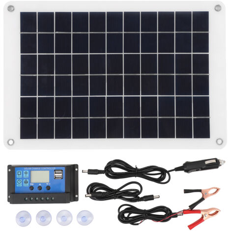 Kit pannello solare da 15 W, caricabatterie portatile da 10 A 12/24 V per auto, barca, camper, rimorchio