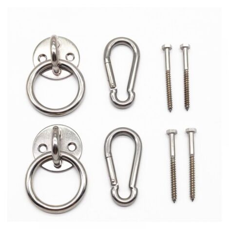 Kit para colgar hamacas de interior con mosquetones y tornillos de acero inoxidable