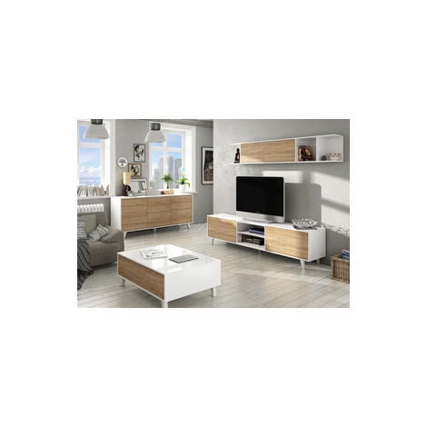 KIT PARETE ATTREZZATA ZAIKEN CM. 180X41X51H MOBILE TV + MOBILE PENSILE