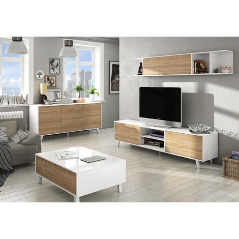 Parete Attrezzata Soggiorno 165x150x40 Mobile Porta TV Living Rovere