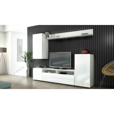 KIT PARETE LIVING BRIDGE 207X34X170 BIANCO/B.LUC.