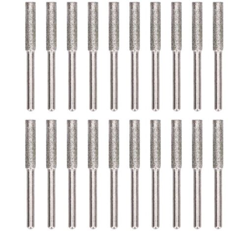 Kit per affilatura motosega, 20 lame per motosega, testina per affilatura e lima rotante (4 mm, argento)