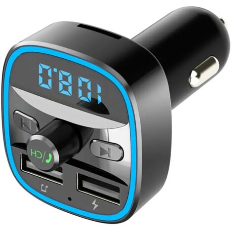 Kit per auto Bluetooth, trasmettitore FM Bluetooth 5.3, adattatore radio, lettore musicale, kit Bluetooth wireless, chiamate in vivavoce, supporta schede TF e unità flash USB, accessori portatili per 