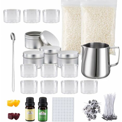 Kit per fare candele kit per fare candele fai-da-te fatto a mano in acciaio inossidabile per versare pentola porta stoppino barattolo cucchiaio quadrato set per la casa 