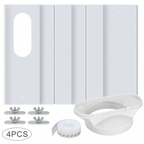 KZQ Kit per Finestra Condizionatore Portatile, con Accoppiatore Universale Pannello in PVC Rinforzato Regolabile Guarnizione per Finestra Kit di Sfiato per Finestra AC per Scorrevole per Tubo di Scarico d