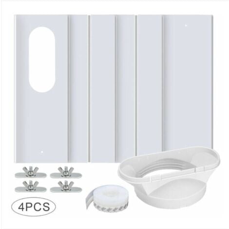 ALOVEZ Kit per finestra del condizionatore d'aria portatile, con giunto universale, pannello in PVC rinforzato regolabile, guarnizione per finestra, kit di sfiato per finestra AC scorrevole per tubo di scari