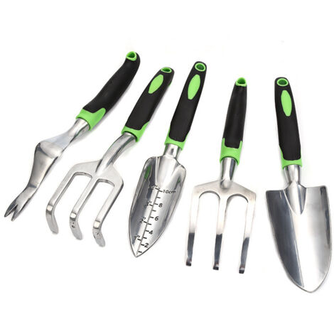 Kit per giardinaggio per scavare la sabbia – paletta per fiori in alluminio, paletta tridente per giardinaggio, con scala graduata per la piantumazione di fiori e piante deng  ALOVEZ
