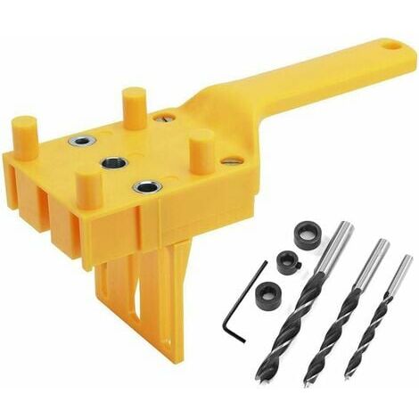 Kit per la lavorazione del legno con raccordo per tasselli Guida per trapano da 6/8/10 mm Tassello per la lavorazione del legno Sega Strumento di perforazione portatile