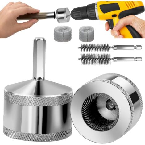 Kit per la pulizia di tubi in rame da 1/2" e 3/4" - con lame sostituibili, spazzola per la pulizia di tubi per foratura elettrica, rimozione di macchie e vernice