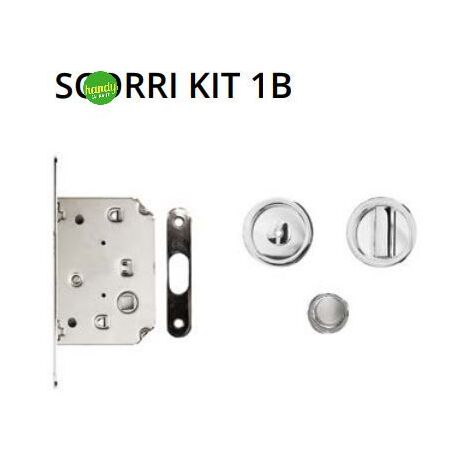Kit per porta a scorrimento Ghidini gm quadrato con serratura cromo satinato