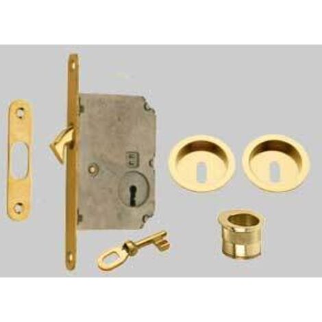 Kit per porte scorrevoli - solo chiave cromo satinato