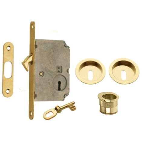 kit per porte scorrevoli - solo chiave frosio bortolo ottone lucido