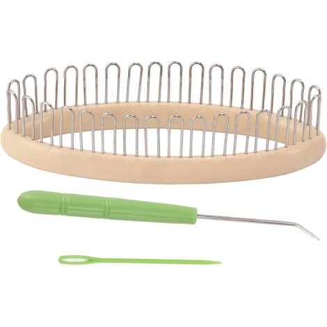 Kit per telaio per calze, set di macchine per maglieria circolare in legno, kit di attrezzi circolari fai da te con uncinetto, tavola per maglieria circolare, attrezzo per maglieria fai da te